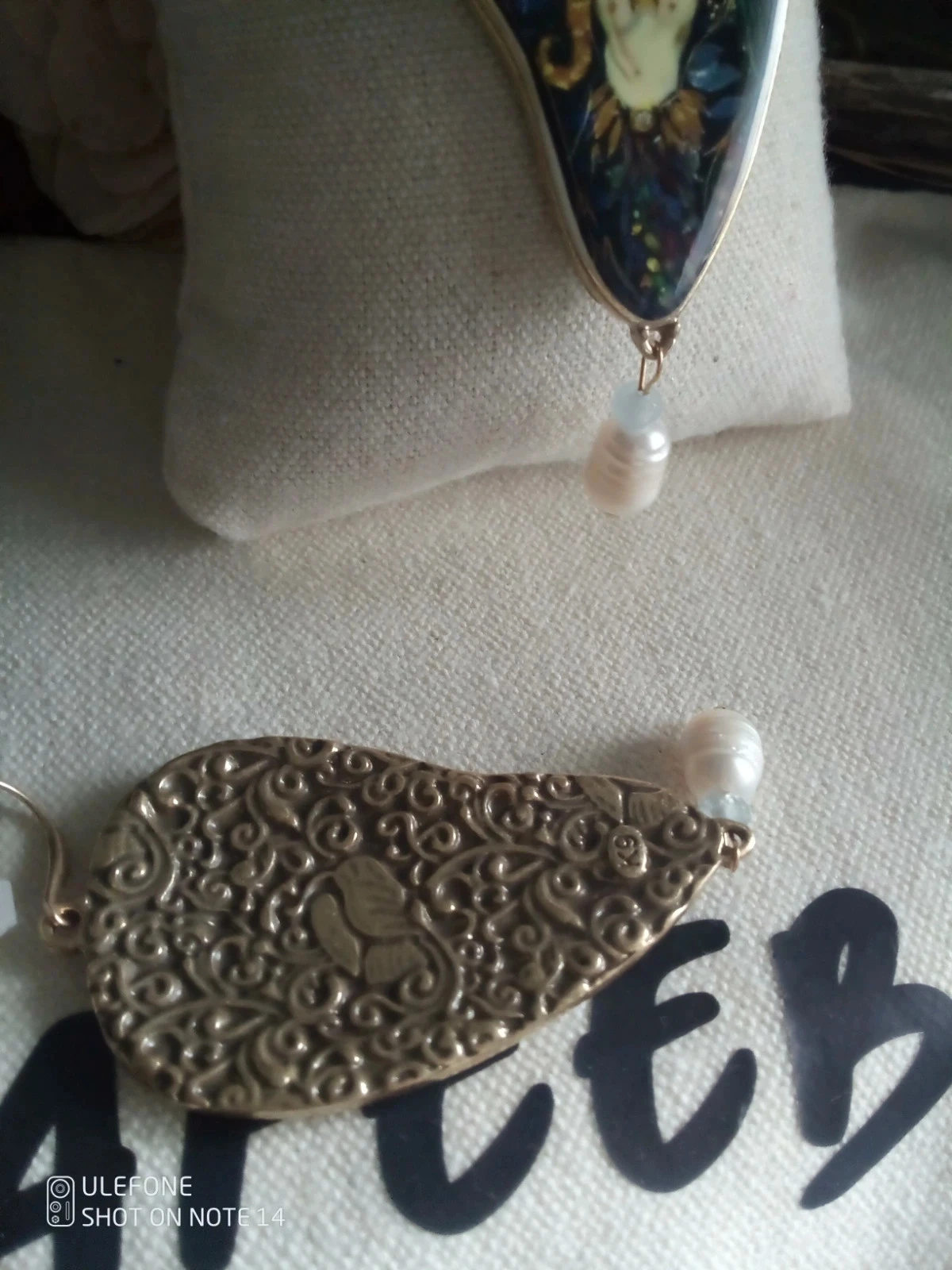 Boucles d'oreilles bohèmes perles de culture d'eau douce naturelles – photo 3